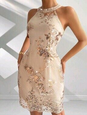 Women's Elegant Party Summer Dress, Sleeveless, Tight-Fitting, With Zipp